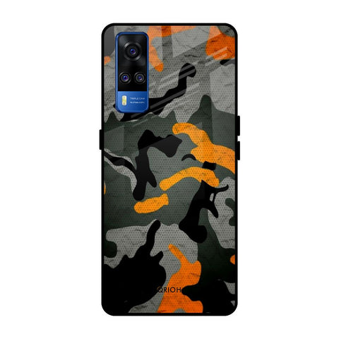 Camouflage Orange Glossy Case For Vivo Y51 2020