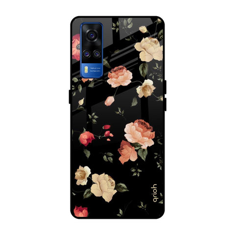 Black Spring Floral Glossy Case for Vivo Y51 2020