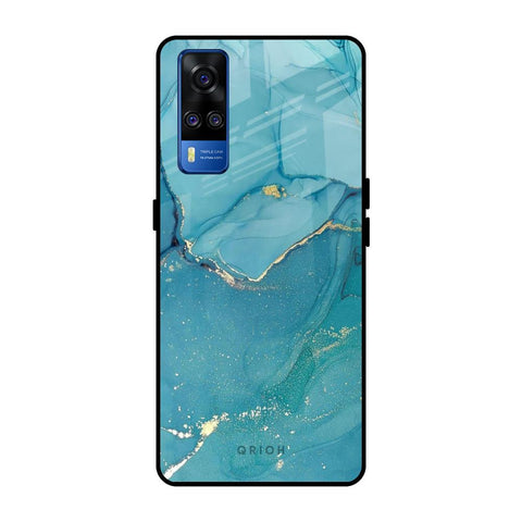 Blue Golden Glitter Glossy Case for Vivo Y51 2020
