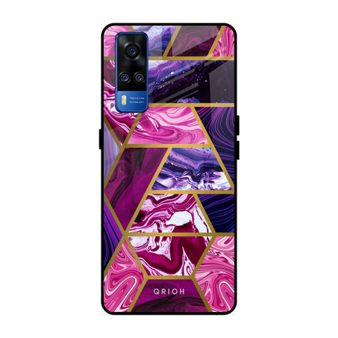 Electroplated Geometric Marble Glossy Case for Vivo Y51 2020