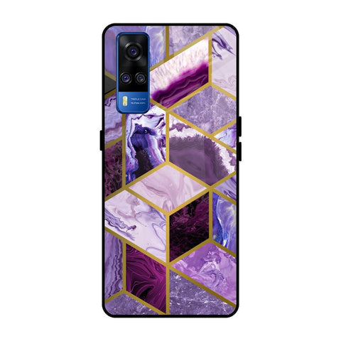 Purple Rhombus Marble Glossy Case for Vivo Y51 2020