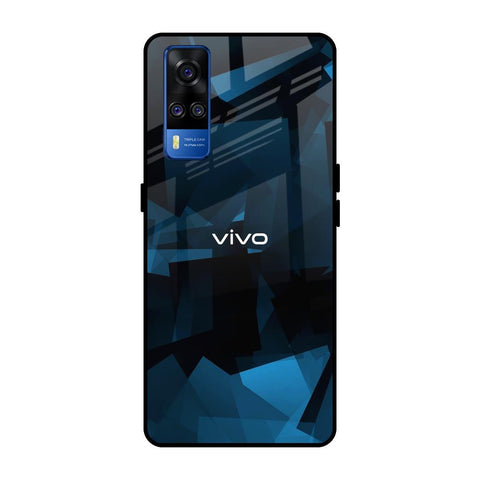 Polygonal Blue Box Glossy Case For Vivo Y51 2020