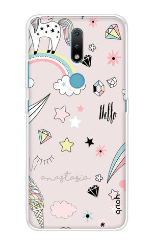 Unicorn Doodle Soft Cover For Nokia 2.4