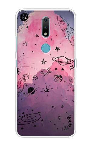 Space Doodles Art Soft Cover For Nokia 2.4