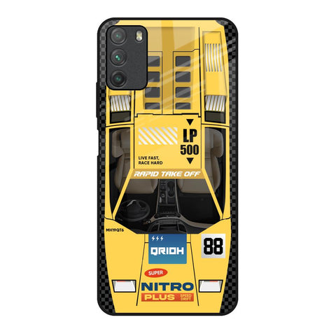 Yellow Racing Car Glossy Case for Poco M3