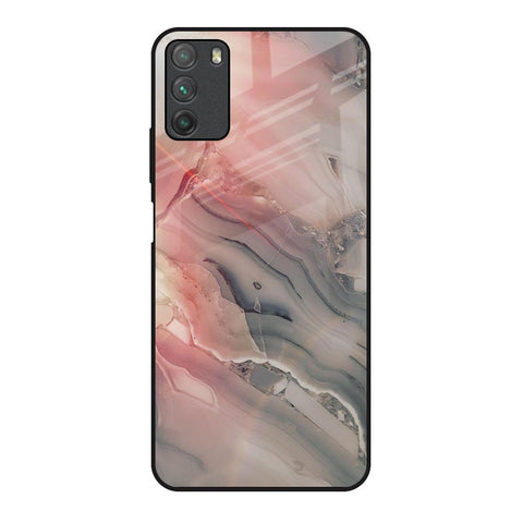 Pink And Grey Marble Glossy Case For Poco M3