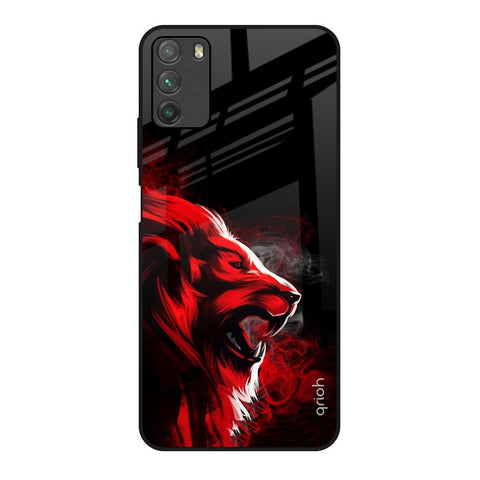Red Angry Lion Glossy Case for Poco M3