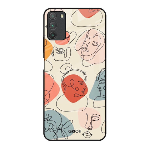 Abstract Faces Glossy Case for Poco M3