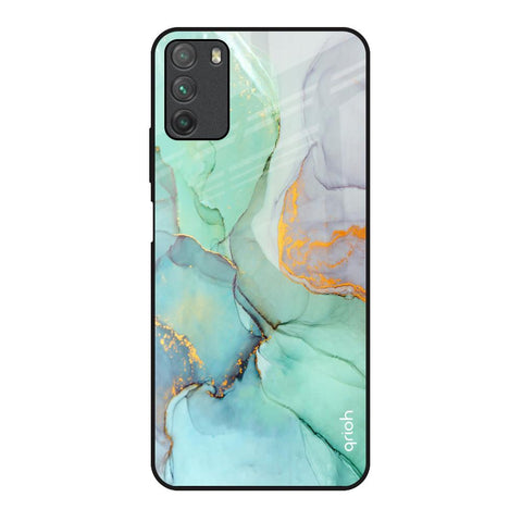 Green Marble Glossy Case for Poco M3