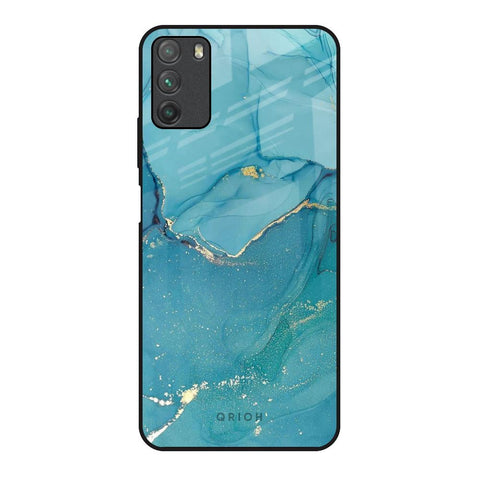 Blue Golden Glitter Glossy Case for Poco M3