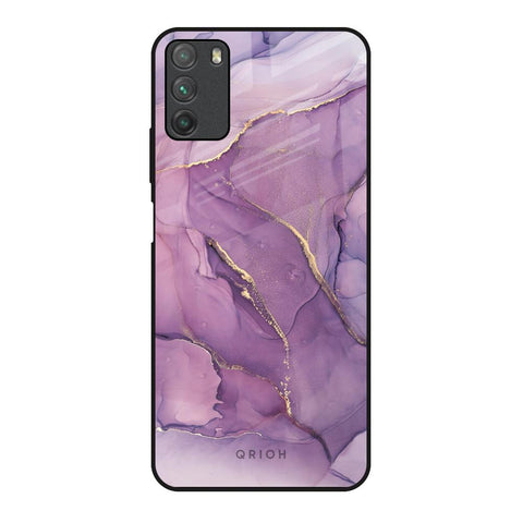Purple Gold Marble Glossy Case for Poco M3