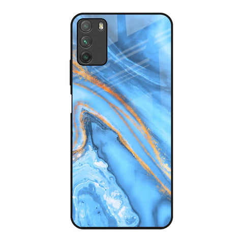Vibrant Blue Marble Glossy Case for Poco M3