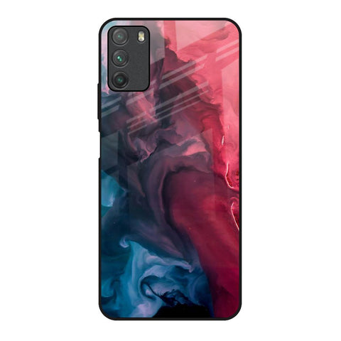 Blue & Red Smoke Glossy Case for Poco M3