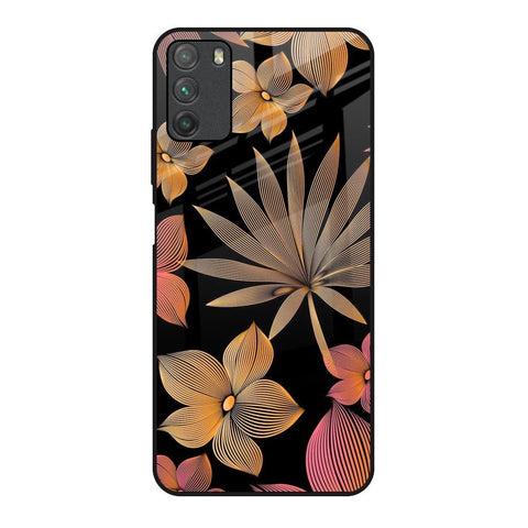 Lines Pattern Flowers Glossy Case for Poco M3