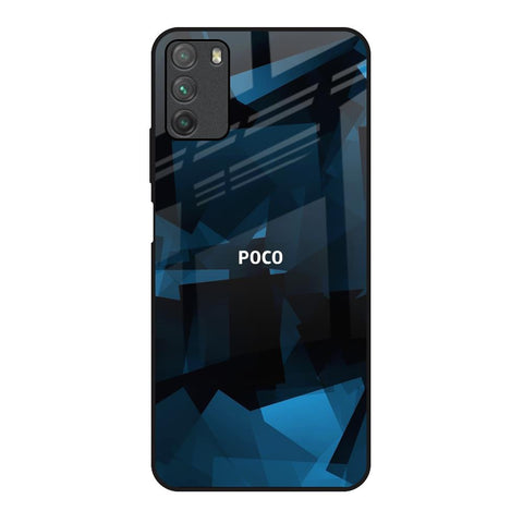 Polygonal Blue Box Glossy Case For Poco M3