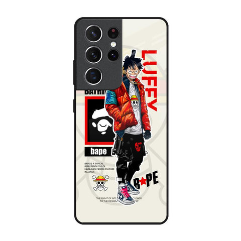 Bape Luffy Glossy Case for Samsung Galaxy S21 Ultra