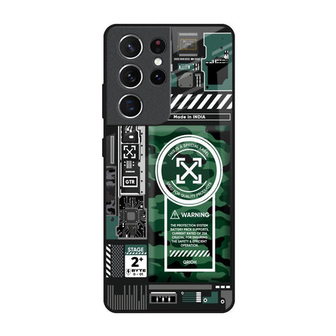 Green Camo Circuit Glossy Case for Samsung Galaxy S21 Ultra