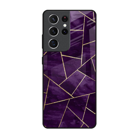Geometric Purple Glossy Case For Samsung Galaxy S21 Ultra