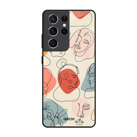 Abstract Faces Glossy Case for Samsung Galaxy S21 Ultra