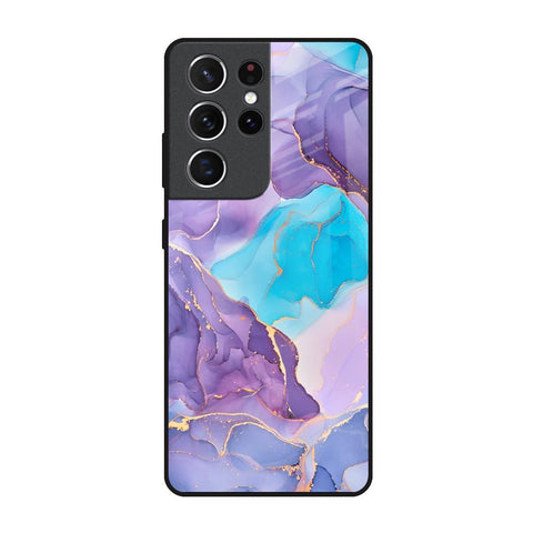 Alcohol ink Marble Glossy Case for Samsung Galaxy S21 Ultra
