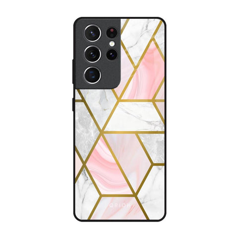 Geometrical Marble Glossy Case for Samsung Galaxy S21 Ultra