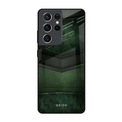 Green Leather Glossy Case for Samsung Galaxy S21 Ultra