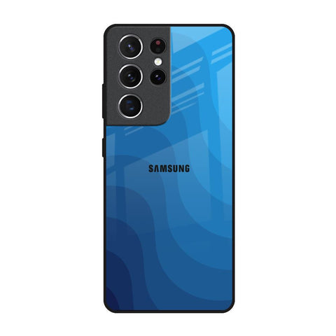 Blue Wave Abstract Glossy Case for Samsung Galaxy S21 Ultra
