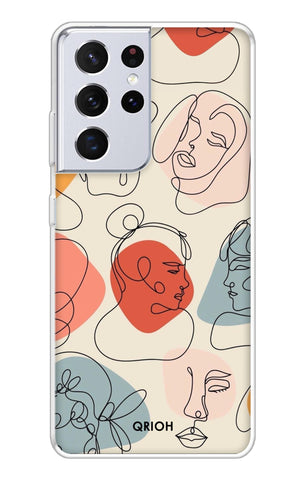 Abstract Faces Soft Cover for Samsung Galaxy S21 Ultra