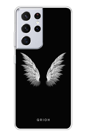 White Angel Wings Soft Cover for Samsung Galaxy S21 Ultra