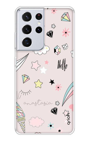 Unicorn Doodle Soft Cover For Samsung Galaxy S21 Ultra