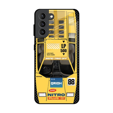 Yellow Racing Car Glossy Case for Samsung Galaxy S21 Plus