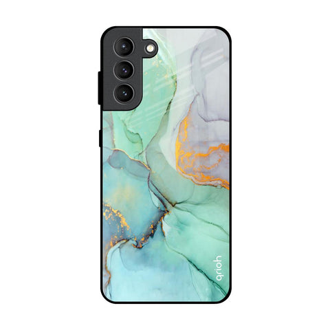 Green Marble Glossy Case for Samsung Galaxy S21 Plus