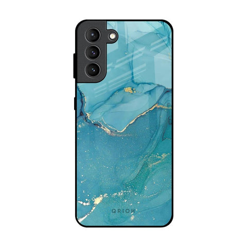 Blue Golden Glitter Glossy Case for Samsung Galaxy S21 Plus