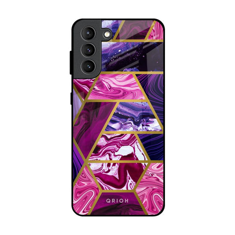 Electroplated Geometric Marble Glossy Case for Samsung Galaxy S21 Plus