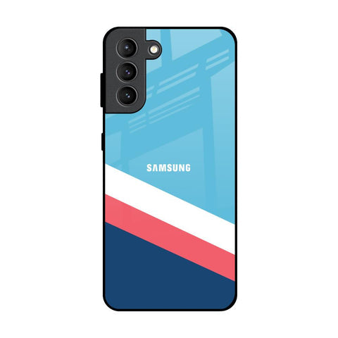 Pink & White Stripes Glossy Case For Samsung Galaxy S21 Plus