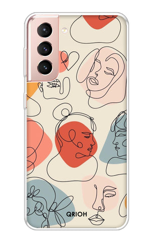 Abstract Faces Soft Cover for Samsung Galaxy S21 Plus