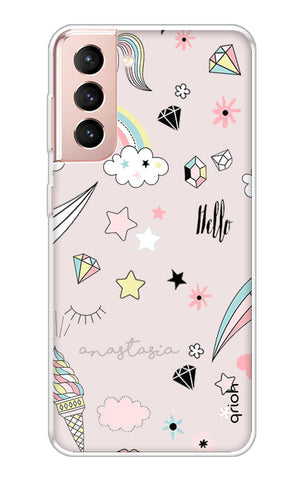 Unicorn Doodle Soft Cover For Samsung Galaxy S21 Plus