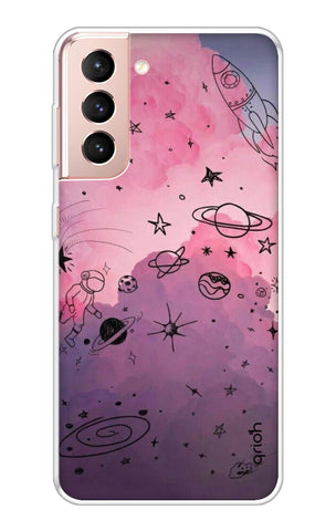 Space Doodles Art Soft Cover For Samsung Galaxy S21 Plus