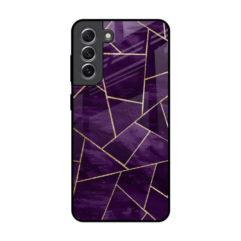 Geometric Purple Glossy Case For Samsung Galaxy S21