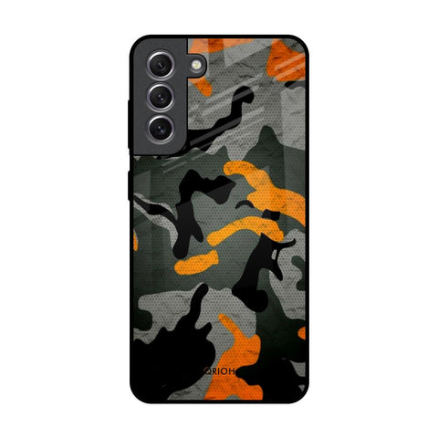 Camouflage Orange Glossy Case For Samsung Galaxy S21