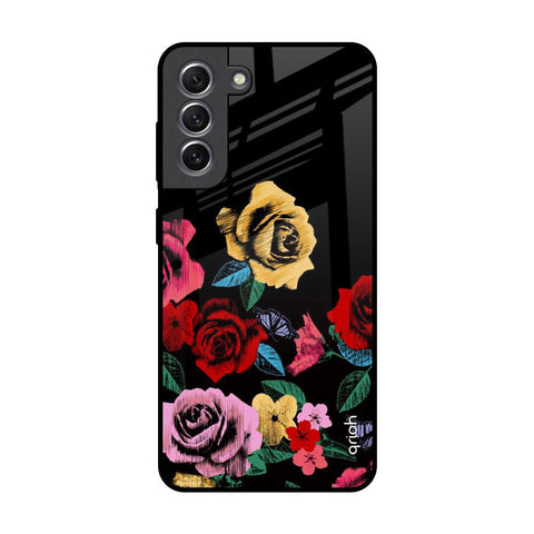 Floral Decorative Glossy Case For Samsung Galaxy S21