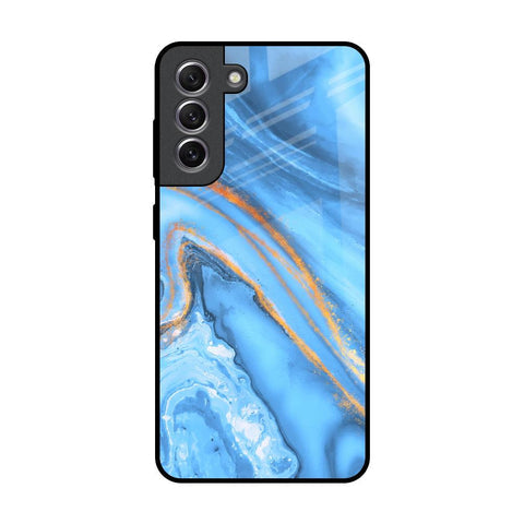 Vibrant Blue Marble Glossy Case for Samsung Galaxy S21