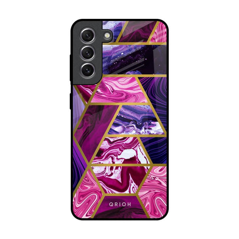 Electroplated Geometric Marble Glossy Case for Samsung Galaxy S21