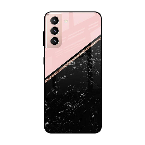 Marble Texture Pink Glossy Case For Samsung Galaxy S21