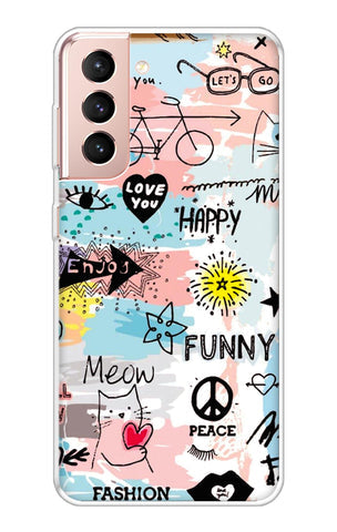 Happy Doodle Soft Cover for Samsung Galaxy S21