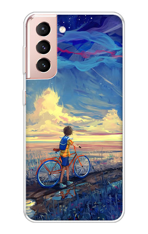 Riding Bicycle to Dreamland Soft Cover for Samsung Galaxy S21