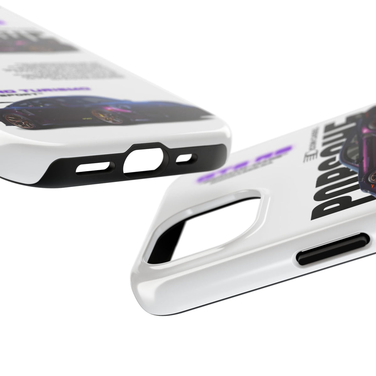 Porsche 911 GT2 RS Purple White Premium Tough Shining Phone Case (Double Layer) Available For All iPhone Models