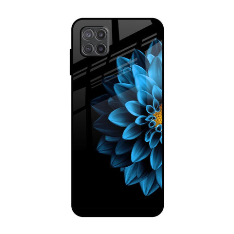 Half Blue Flower Glossy Case for Samsung Galaxy M12