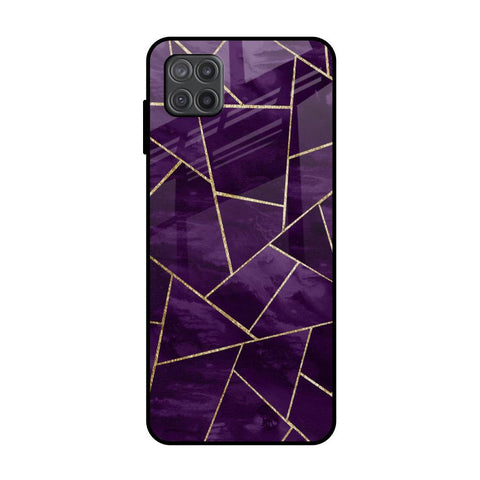 Geometric Purple Glossy Case For Samsung Galaxy M12