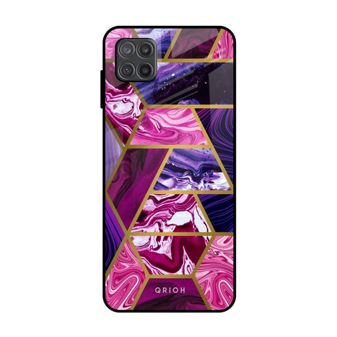 Electroplated Geometric Marble Glossy Case for Samsung Galaxy M12
